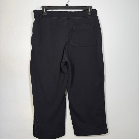 Everlane Organic Cotton Cropped Wide Leg Track Pant Black XL Elevated Loungewear - Picture 4 of 7